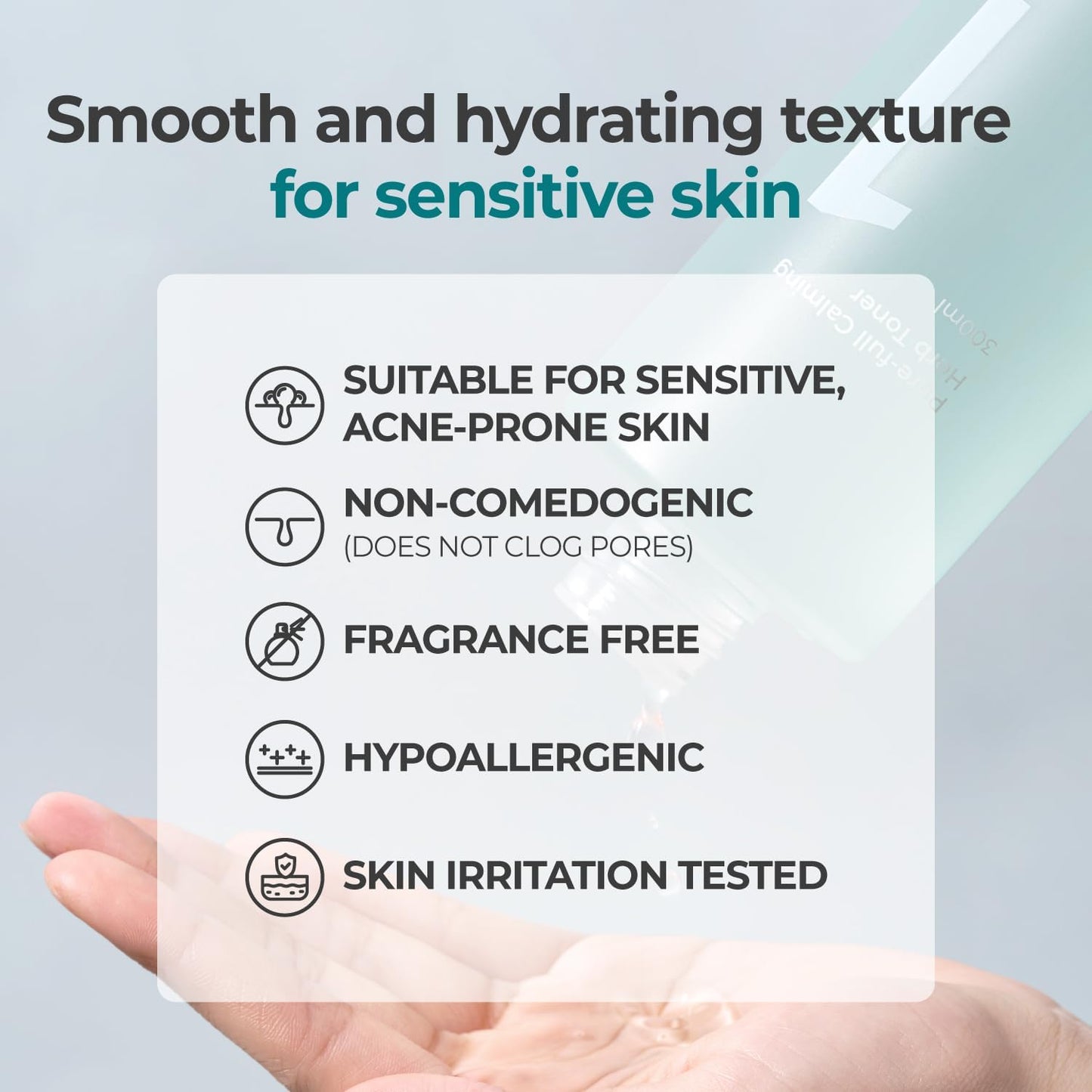 numbuzin No.1 Pure-Full Calming Herb Toner | Acne-Prone Skin, Centella Asiatica, Deep Calming, 10.14 fl oz