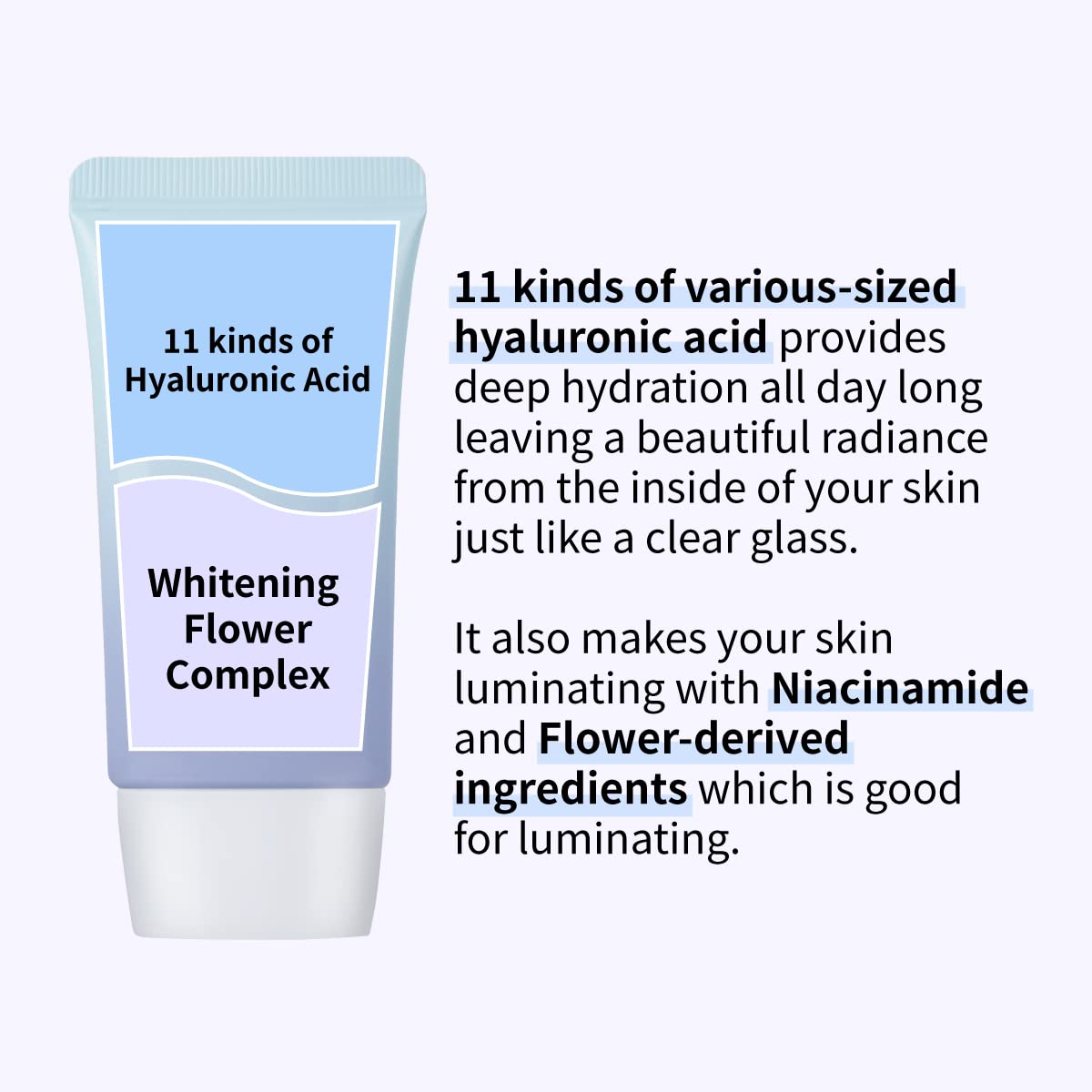 numbuzin No.1 Pure Glass Clean Tone Up | Brightening, Hyaluronic Acid, Glossy Finish, Tinted, Light Beige Color | 1.69 fl oz