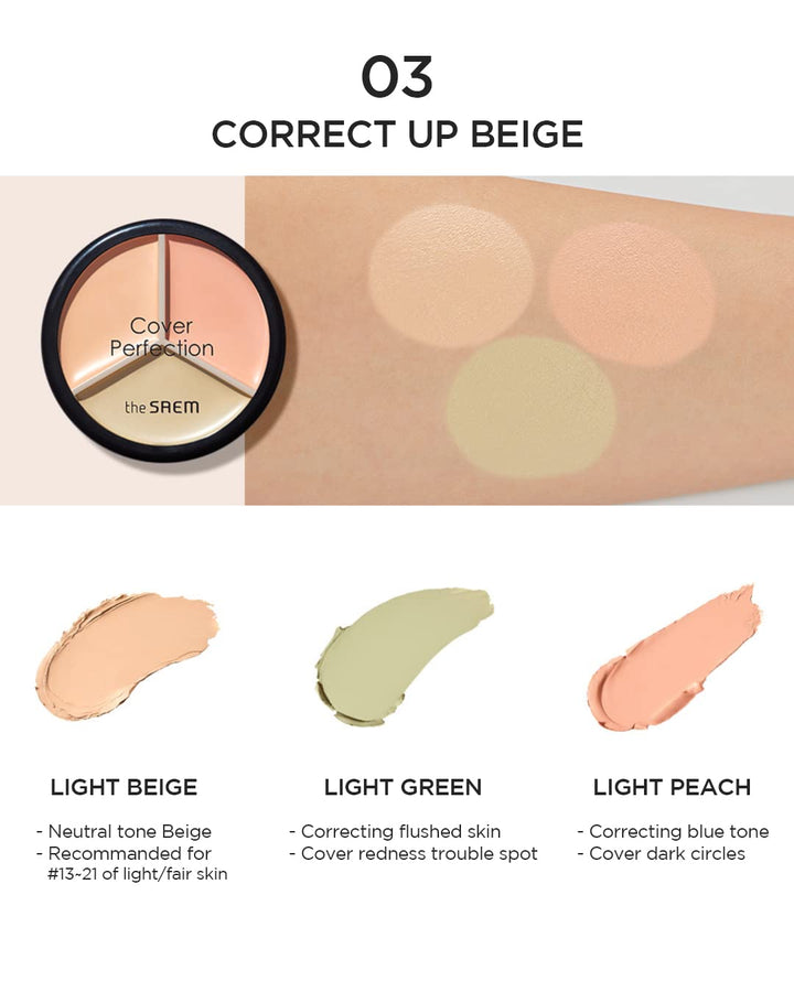 THE SAEM: COVER PERFECTION POT CONCEALER - 3.CORRECT UP BEIGE
