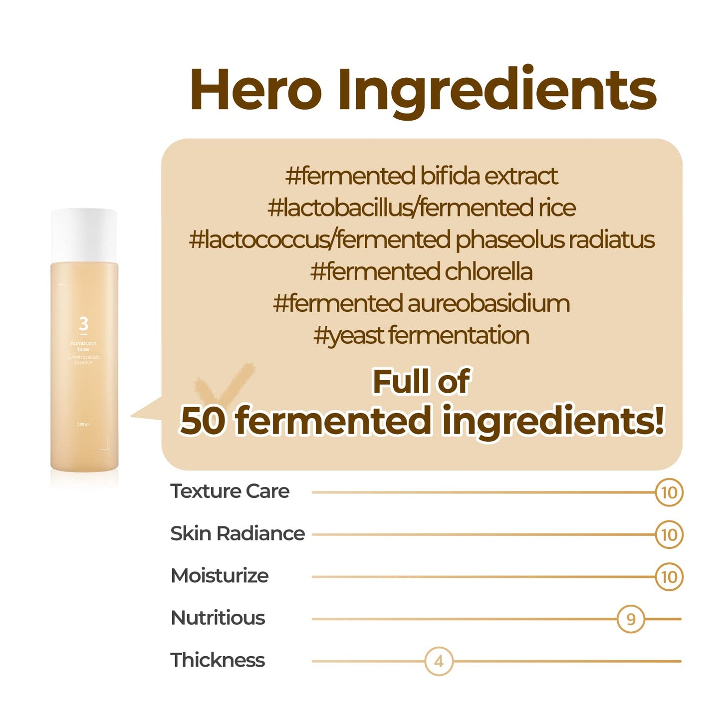 numbuzin No.3 Super Glowing Essence Toner | Fermented Ingredients, Niacinamide, Galactomyces, glowy skin radiance | Korean Skin Care for Face, 6.76 fl.oz