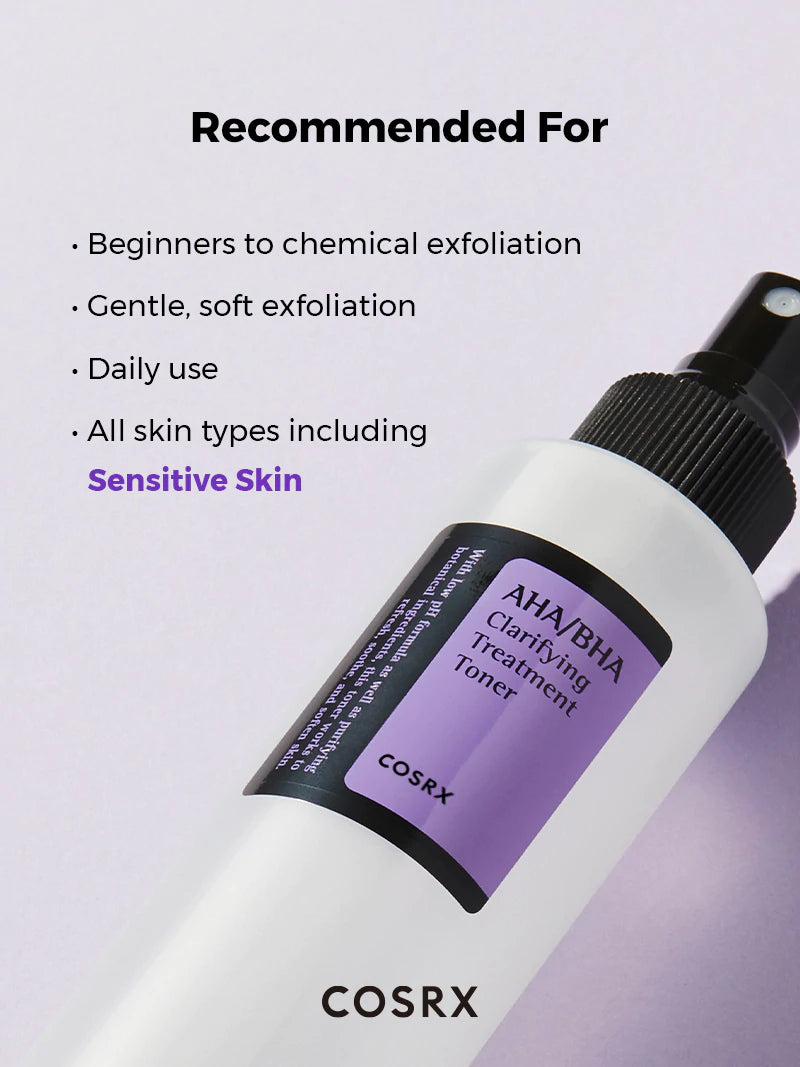 COSRX AHA/BHA 클래리파잉 트리트먼트 토너 150ml; 각질제거, 수분공급, 피부결 정리