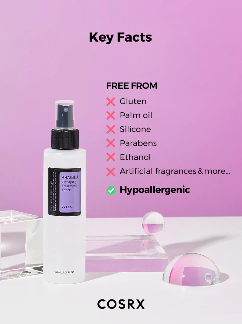 COSRX AHA/BHA 클래리파잉 트리트먼트 토너 150ml; 각질제거, 수분공급, 피부결 정리