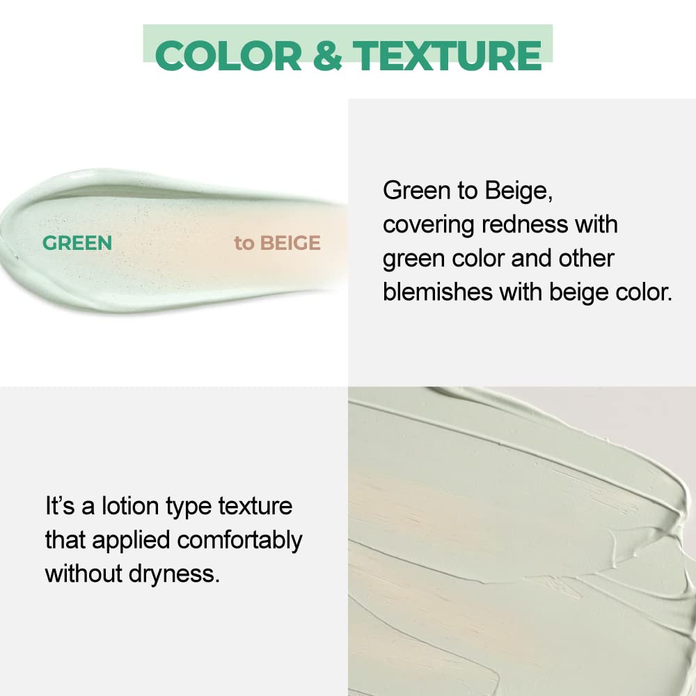 numbuzin No.2 Goodbye Redness Derma Tone Up | Color Corrector, Green to Beige, Derma Ingredients, Tea Tree Leaf | 1.69 fl oz