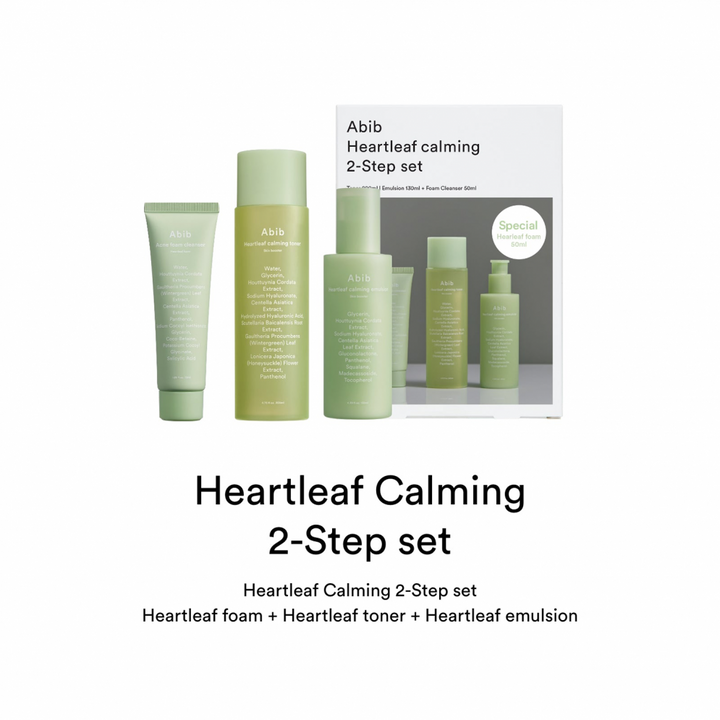 ABIB Heartleaf Calming 2-step set(Toner 200ml+Emulsion 130ml+ Foam Cleanser 50ml)