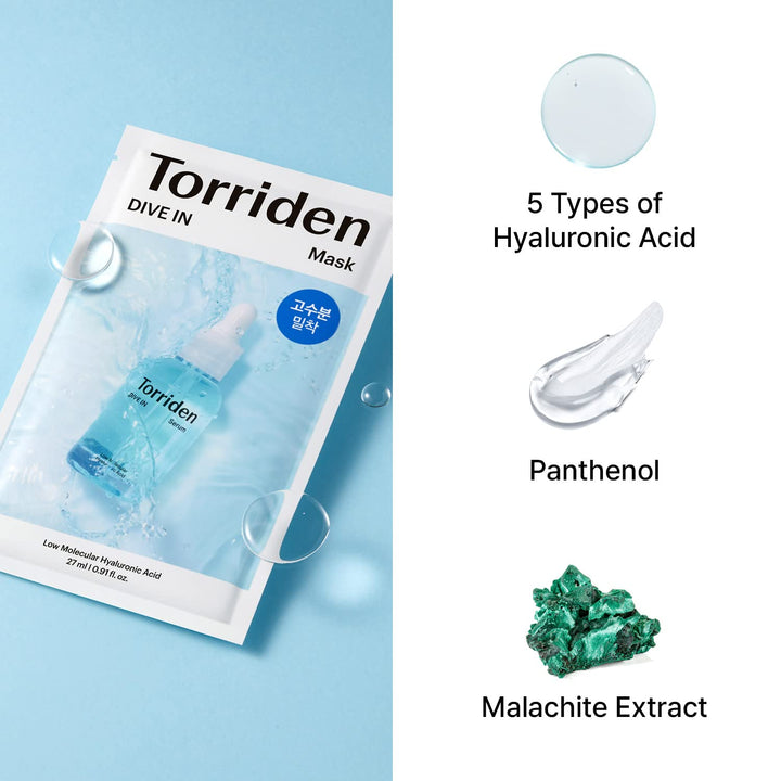 TORRIDEN DIVE-IN Low molecule Hyaluronic acid Mask Pack [27ml*10ea]