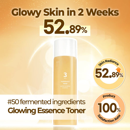 numbuzin No.3 Super Glowing Essence Toner | Fermented Ingredients, Niacinamide, Galactomyces, glowy skin radiance | Korean Skin Care for Face, 6.76 fl.oz