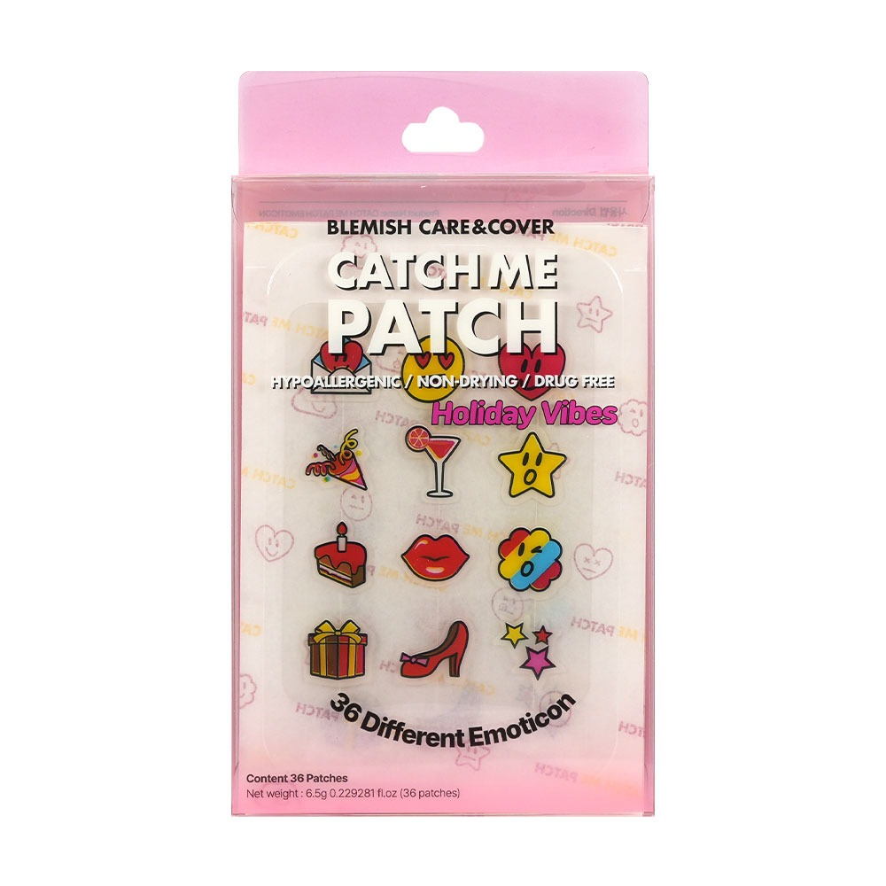 [Catch Me Patch] Emoticon Pink Pimple Patches - Holiday Vibes (36ct)