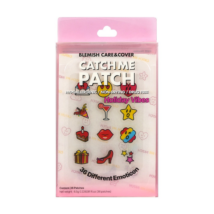 [Catch Me Patch] Emoticon Pink Pimple Patches - Holiday Vibes (36ct)