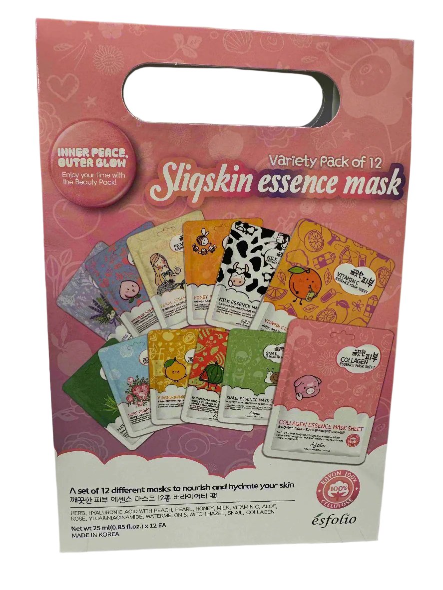 Esfolio Sliqskin Essence Mask Set of 12 - Pink Romantic