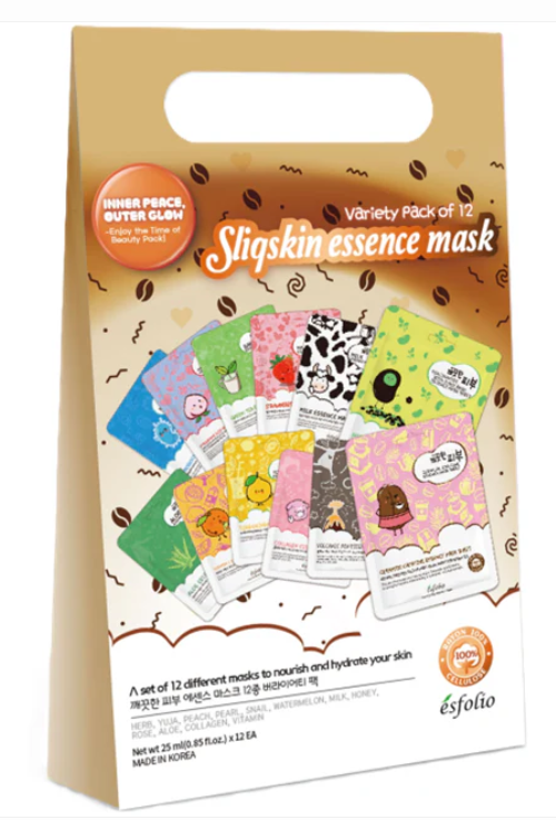 Esfolio Sliqskin Mask Set of 12 - Coffee Mocha