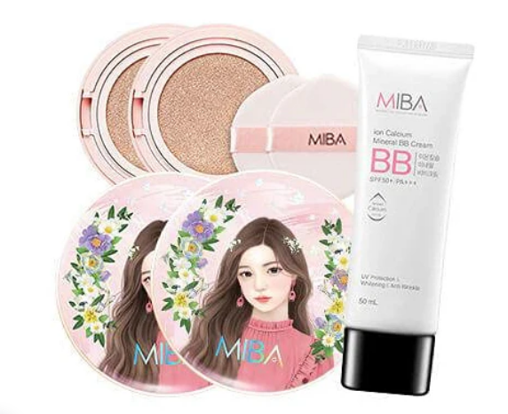 MINERALBIO ion Calcium Foundation Double Cushion RX 21(2ea) + refill(2ea) + Puff(2ea) + BB Cream