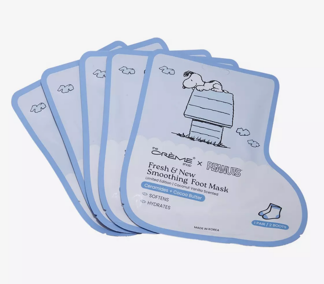 The Crème Shop Peanuts Smoothing Foot Mask Set 5