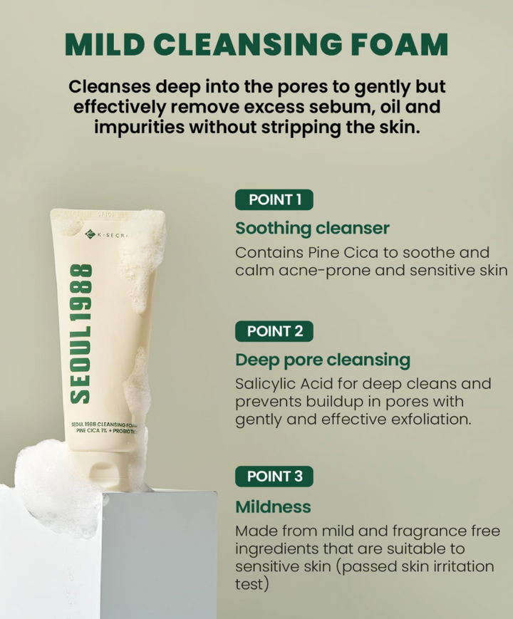 KSECRET Cleansing Foam : Pine Cica 1% + Probiotics 150ml
