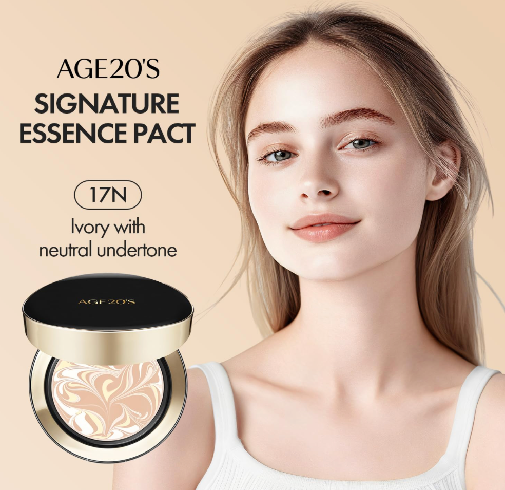 [age20] Signature Essence Cover Pact_Intense Cover #17N Ivory Broad Spectrum SPF50+