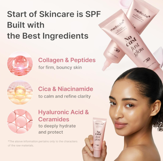 [medicube] No Cast Just Glow Collagen Sunscreen SPF 50 Broad