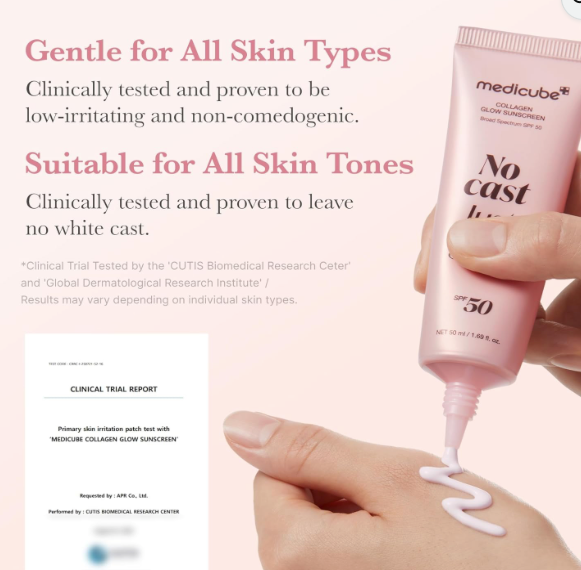 [medicube] No Cast Just Glow Collagen Sunscreen SPF 50 Broad