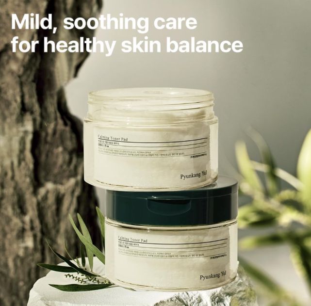 [Pyunkang Yul] PKY Calming Toner Pad with Tea Tree, 5 Hyaluronic Acids, Removes Dead Skin Cells, Moisturizes, Korean Face Skin Care, Acne Prone & Sensitive Skin, Double-Sided Pad 7.7 fl.oz 70ea
