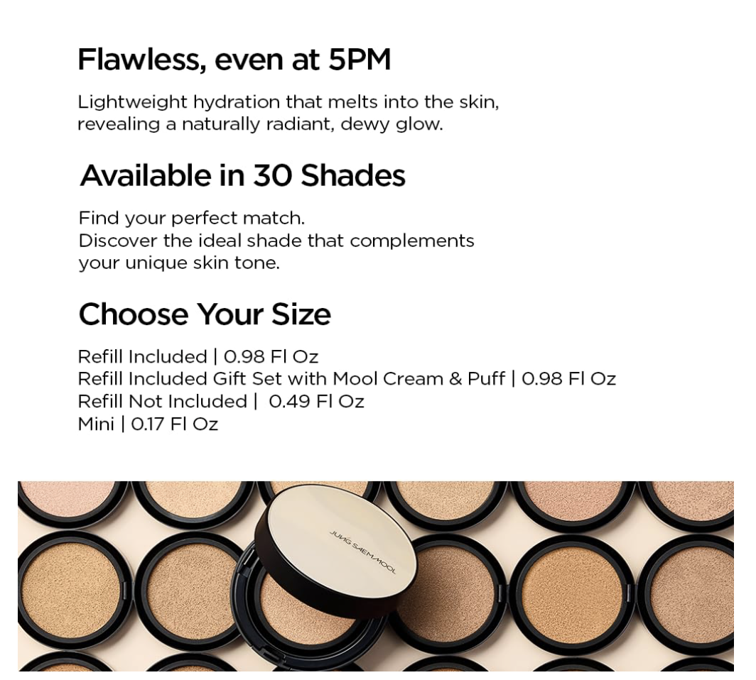 [JUNG SAEM MOOL] Essential Skin Nuder Cushion Mini SPF 50+PA+++5g #19 Light