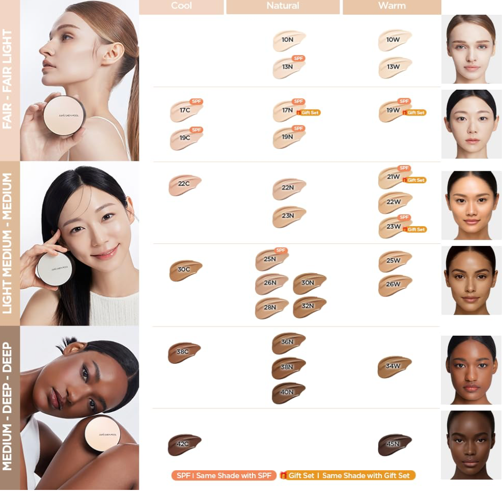 [JUNG SAEM MOOL] Essential Skin Nuder Cushion Mini SPF 50+PA+++5g #19 Light
