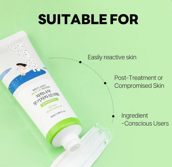 [ROUND LAB] Birch Juice Mild-up UV LOCK SPF 50+, mineral sunscreen