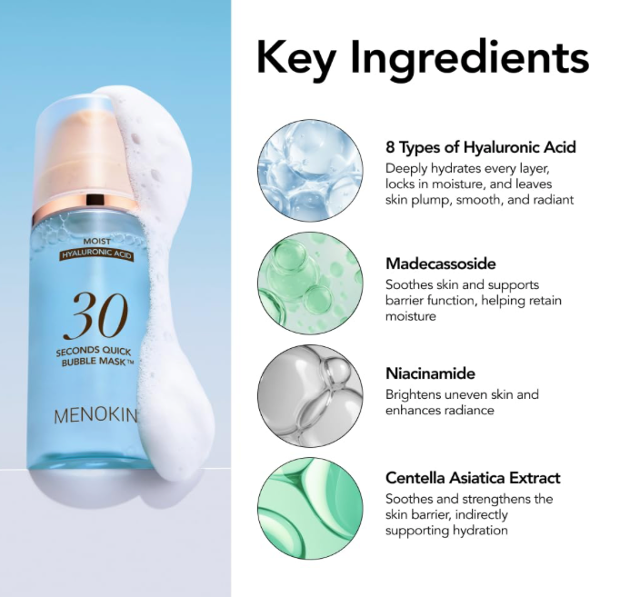 [MENOKIN] 30 Seconds Quick Bubble Mask [MOIST] - [Hyaluronic Acid]
