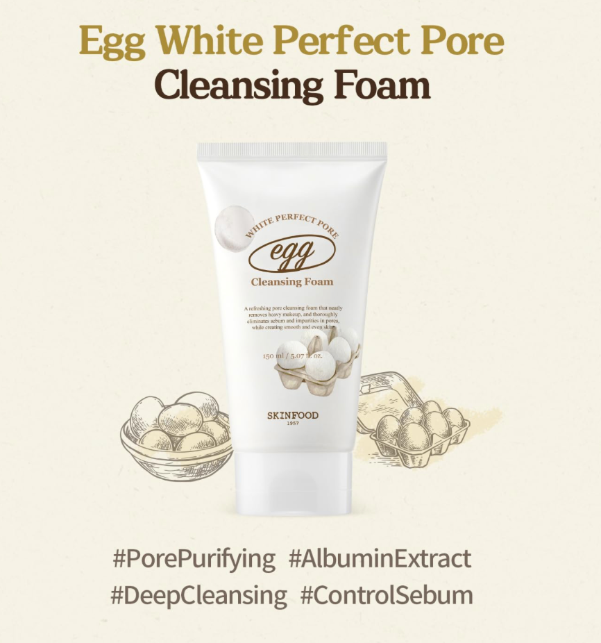SKINFOOD EGG WHITE PERFECT PORE Cleansing Foam