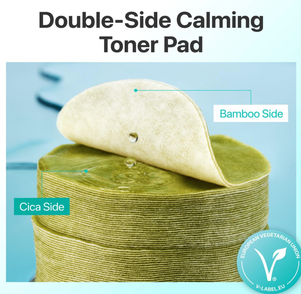 numbuzin No.1 Toner Pads | Centella Re-Leaf Green Toner Pad | Double-Sided | Centella Asiatica, Heartleaf, Licorice Root | Calming, Hydrating, Exfoliating | 70 Pads