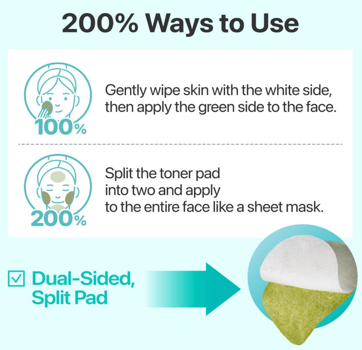 numbuzin No.1 Toner Pads | Centella Re-Leaf Green Toner Pad | Double-Sided | Centella Asiatica, Heartleaf, Licorice Root | Calming, Hydrating, Exfoliating | 70 Pads