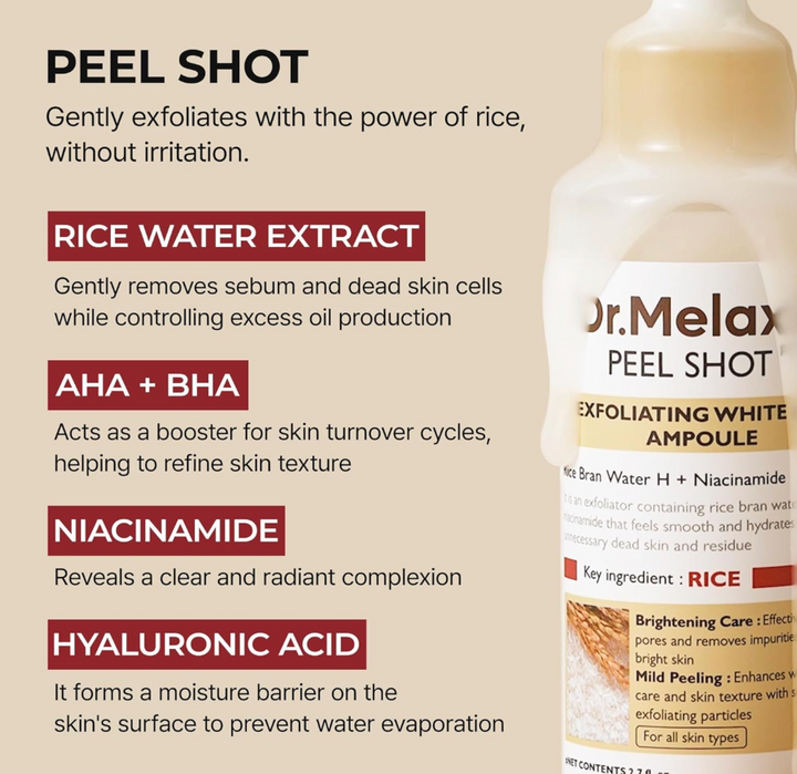 [Dr. Melaxin] Peel Shot Exfoliant Rice Ampoule