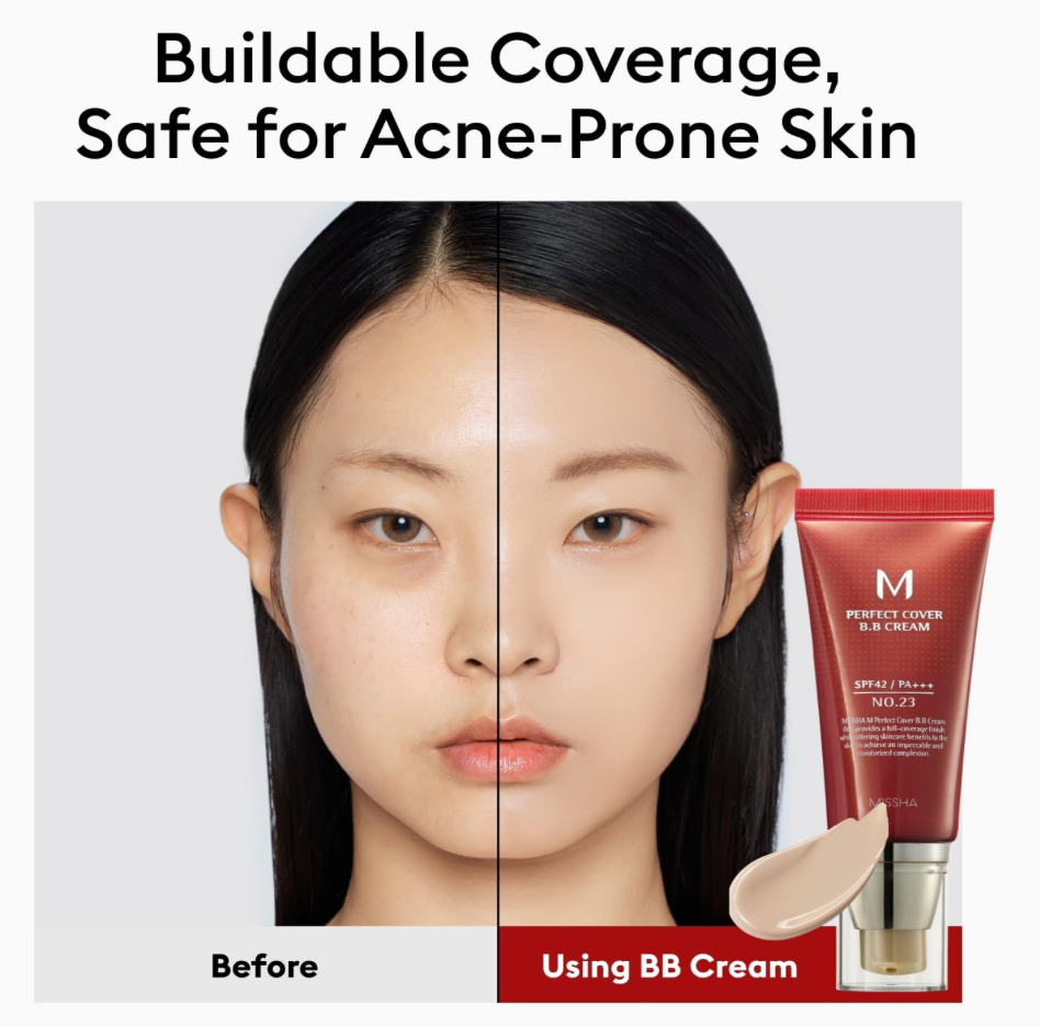 [Missha] M Perfect Covering BB Cream SPF42 PA+++,No.21 Light Beige, 50ml (Option No.21 Natural Beige)