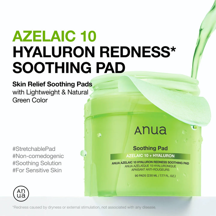 [Anua] Azelaic 10 Hyaluron Redness Soothing Pad 230ml (90ea)