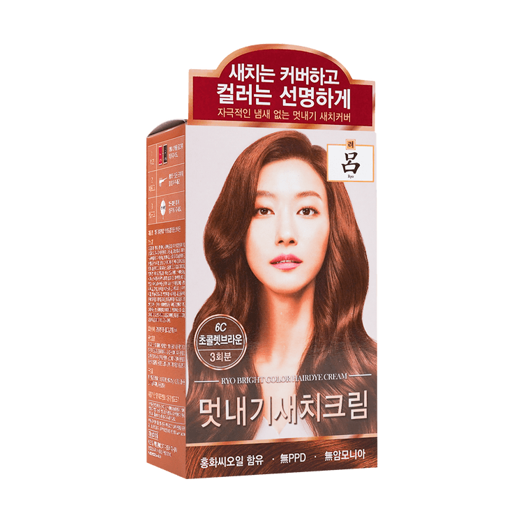 [Ryo] Uahche Bright Color Hair Dye Cream 6C Chocolate Brown 120g