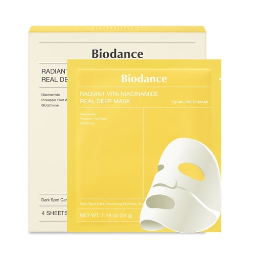 [Biodance] Radiant Vita Niacinamide Real Deep Mask Box (4pcs)