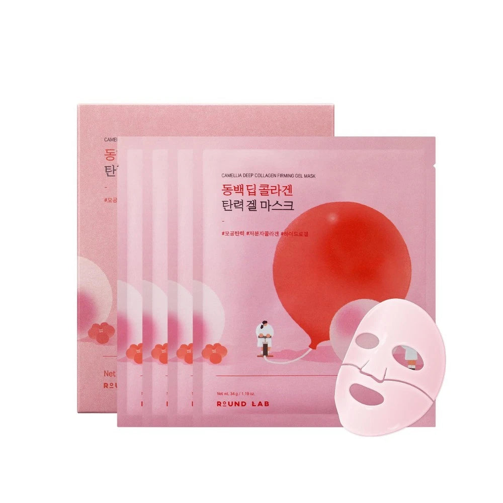 [Round Lab] Camellia Deep Collagen Firming Gel Mask Box (4pcs)