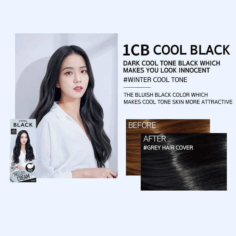 [MiseEnScene] Hello Cream Hair Color 1CB Cool Black
